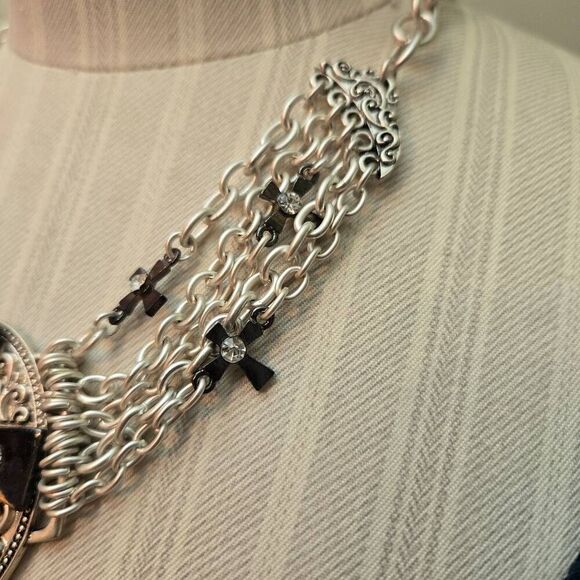 NWOT Cross Necklace + Earrings Set - Picture 3 of 9